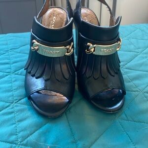 Coach Black and Gold High-Heeled Booties